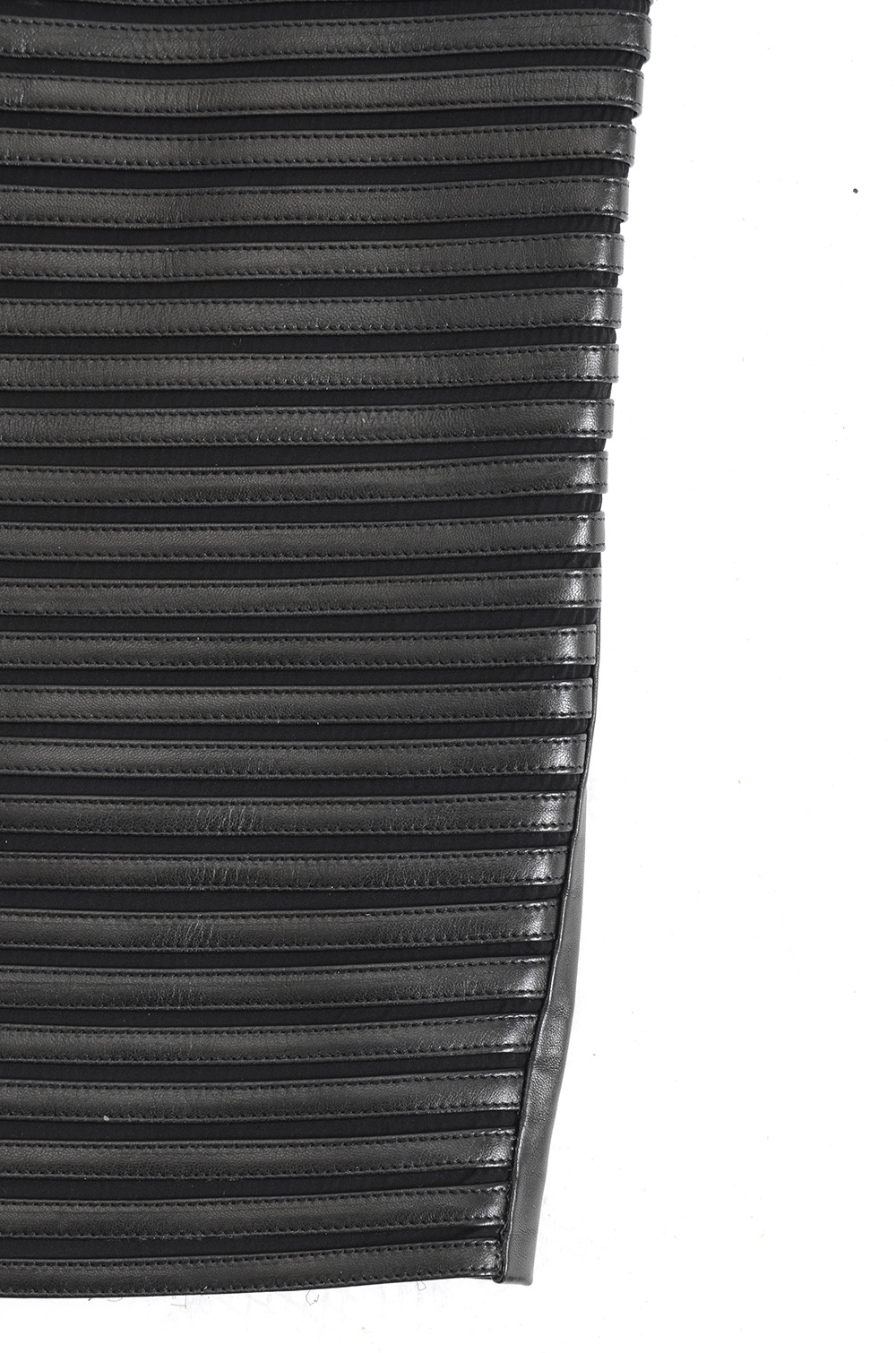 Jitrois of Paris Black Lambskin Leather Jacket with Matching Panel Skirt