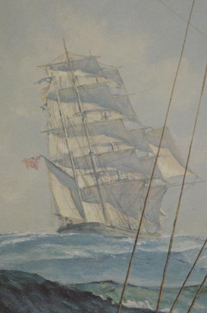 John Stobart Signed Artist's Proof 1972 Offset Lithograph with Graphite Remarque "Decks Awash"