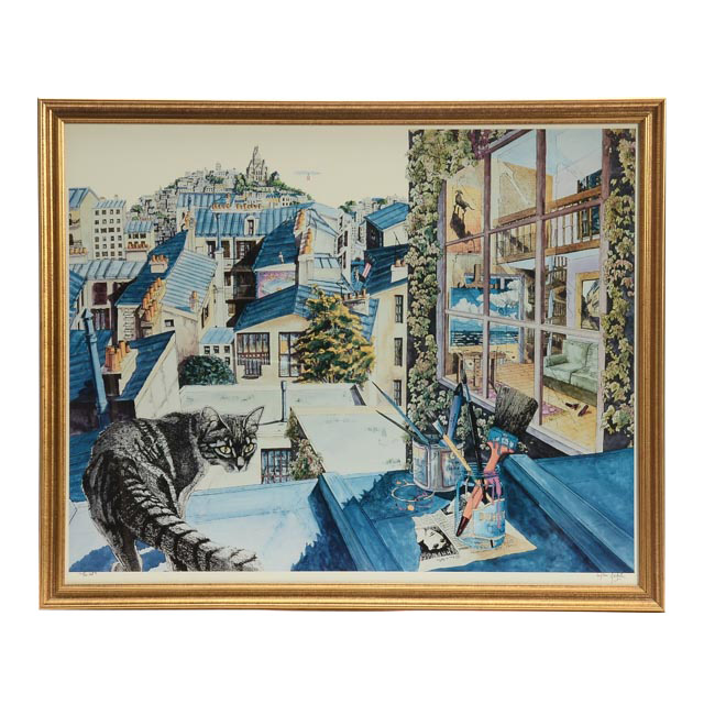 Yves B. Martin Signed Limited Edition Offset Lithograph "The Cat"