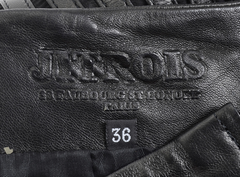 Jitrois of Paris Black Lambskin Leather Jacket with Matching Panel Skirt