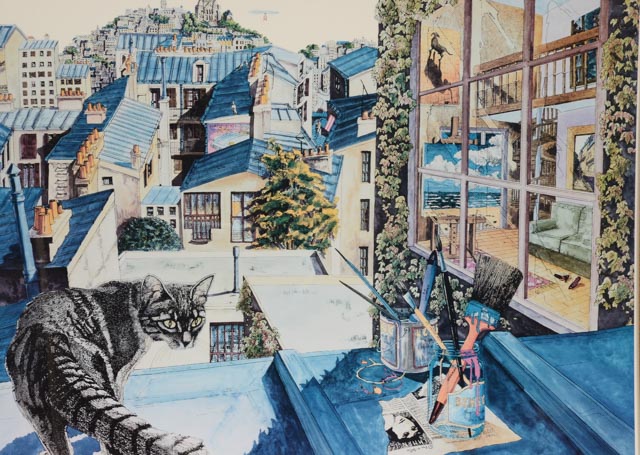 Yves B. Martin Signed Limited Edition Offset Lithograph "The Cat"