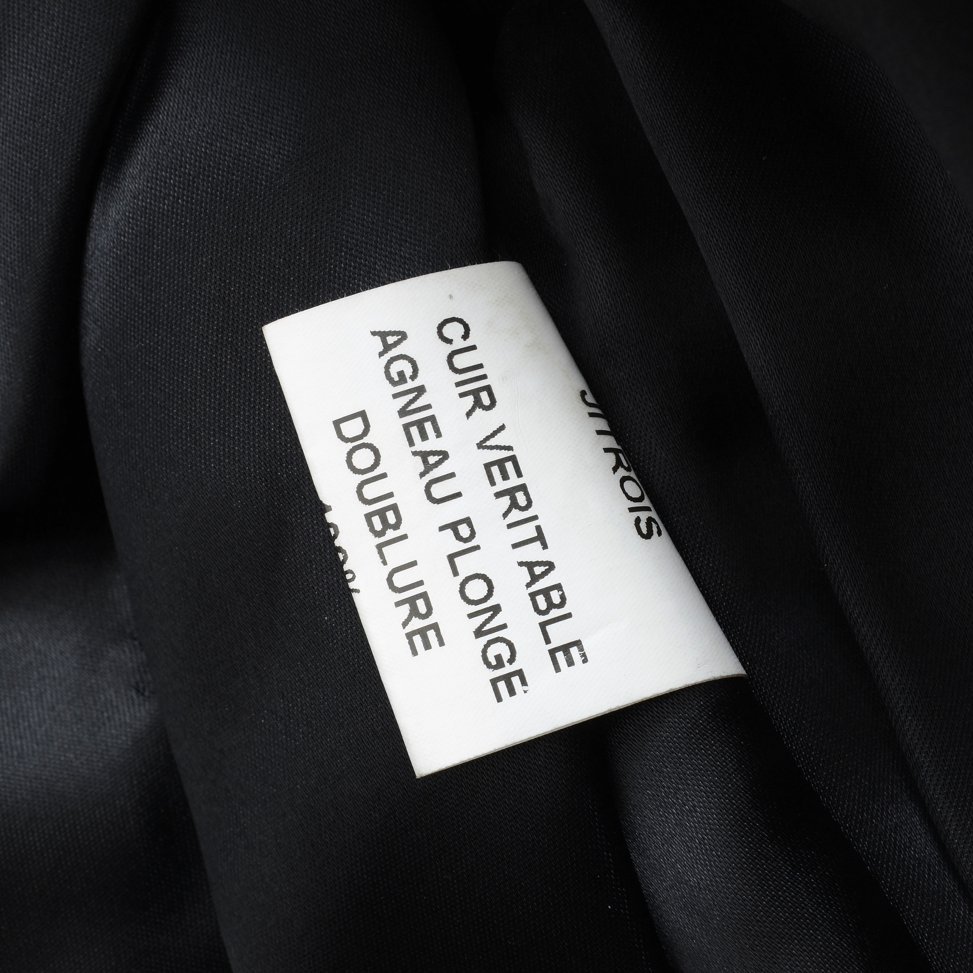 Jitrois of Paris Black Lambskin Leather Jacket with Matching Panel Skirt