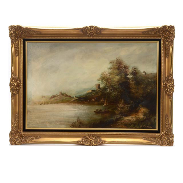 E. Aval Impressionist Landscape on Canvas