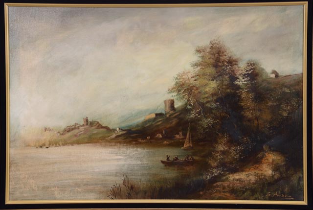 E. Aval Impressionist Landscape on Canvas