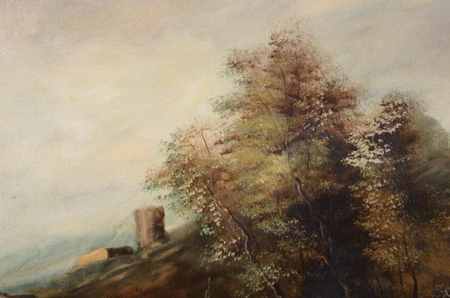 E. Aval Impressionist Landscape on Canvas