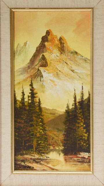 W. Ward Original Oil Landscape on Canvas Mounted to Card Stock