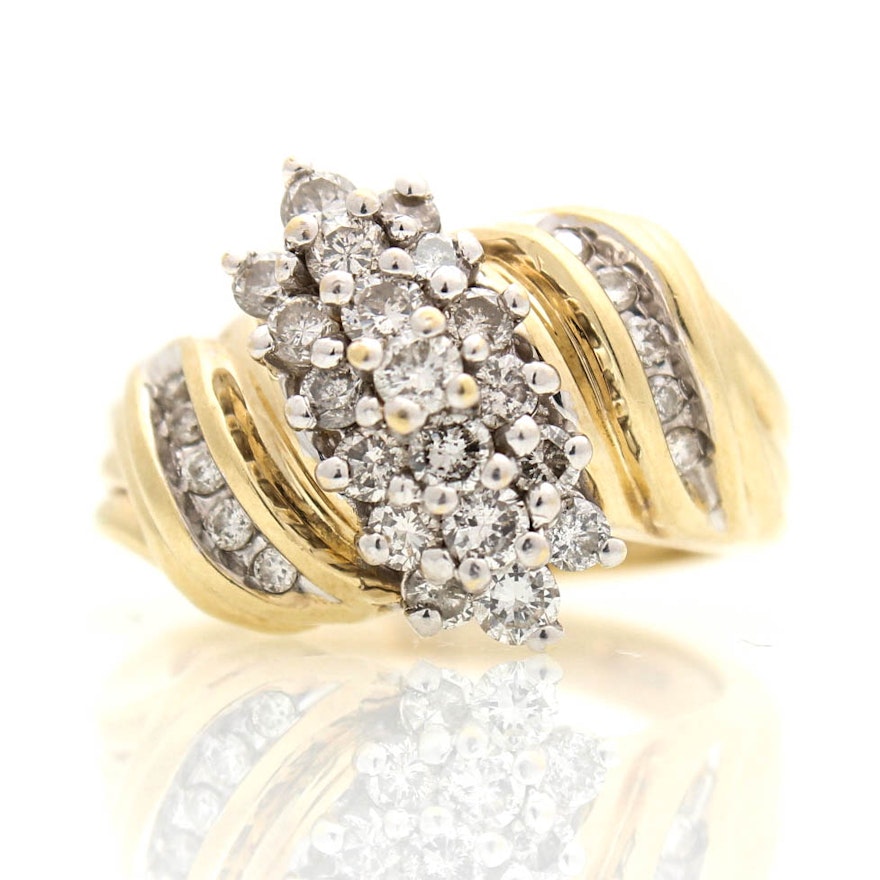 14K Yellow Gold 1.20 CTW Diamond Ring