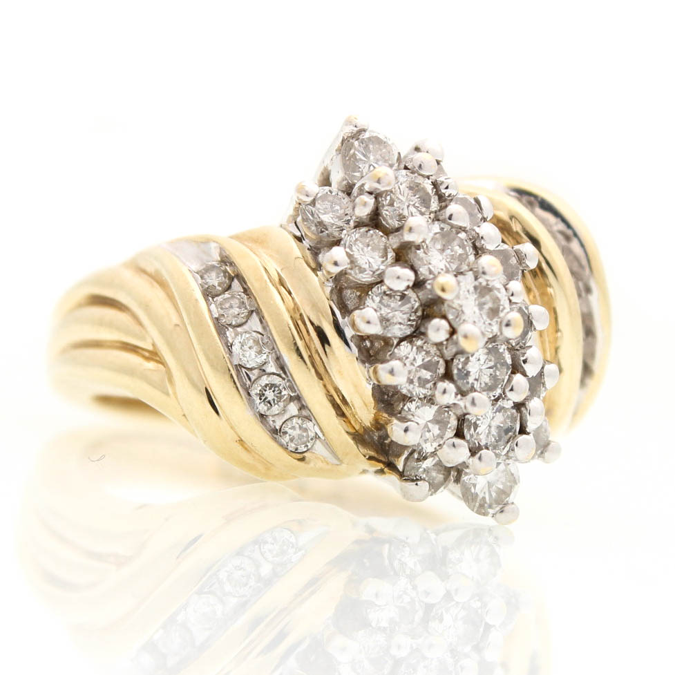 14K Yellow Gold 1.20 CTW Diamond Ring