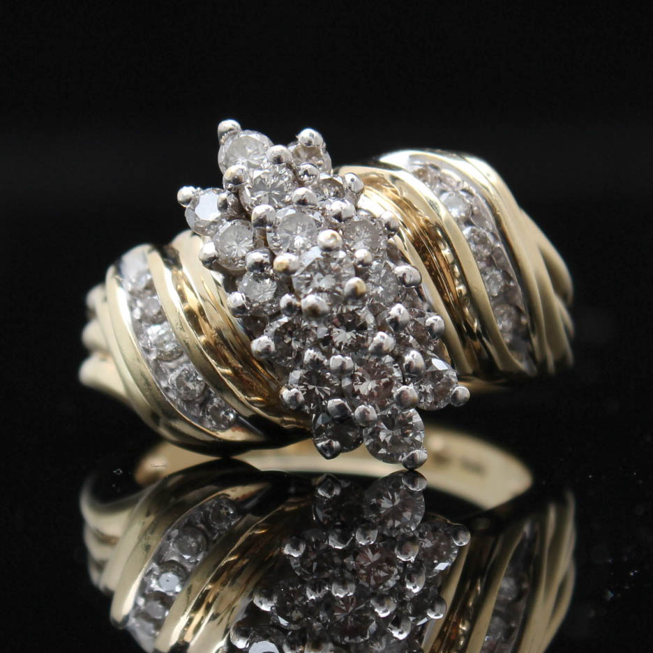 14K Yellow Gold 1.20 CTW Diamond Ring