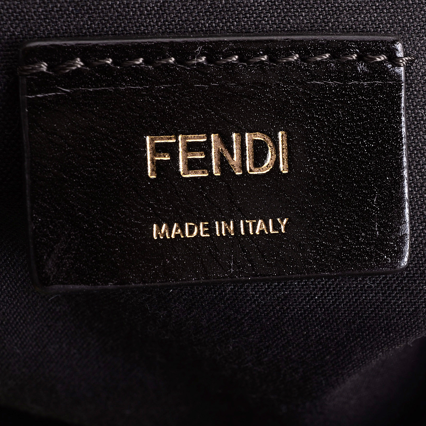 Fendi Pequin Stripe Tote with Turquoise Leather