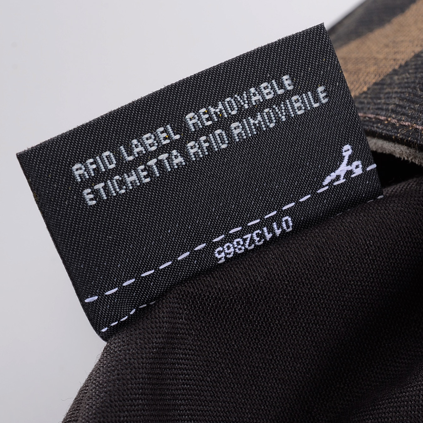 Fendi Pequin Stripe Tote with Turquoise Leather