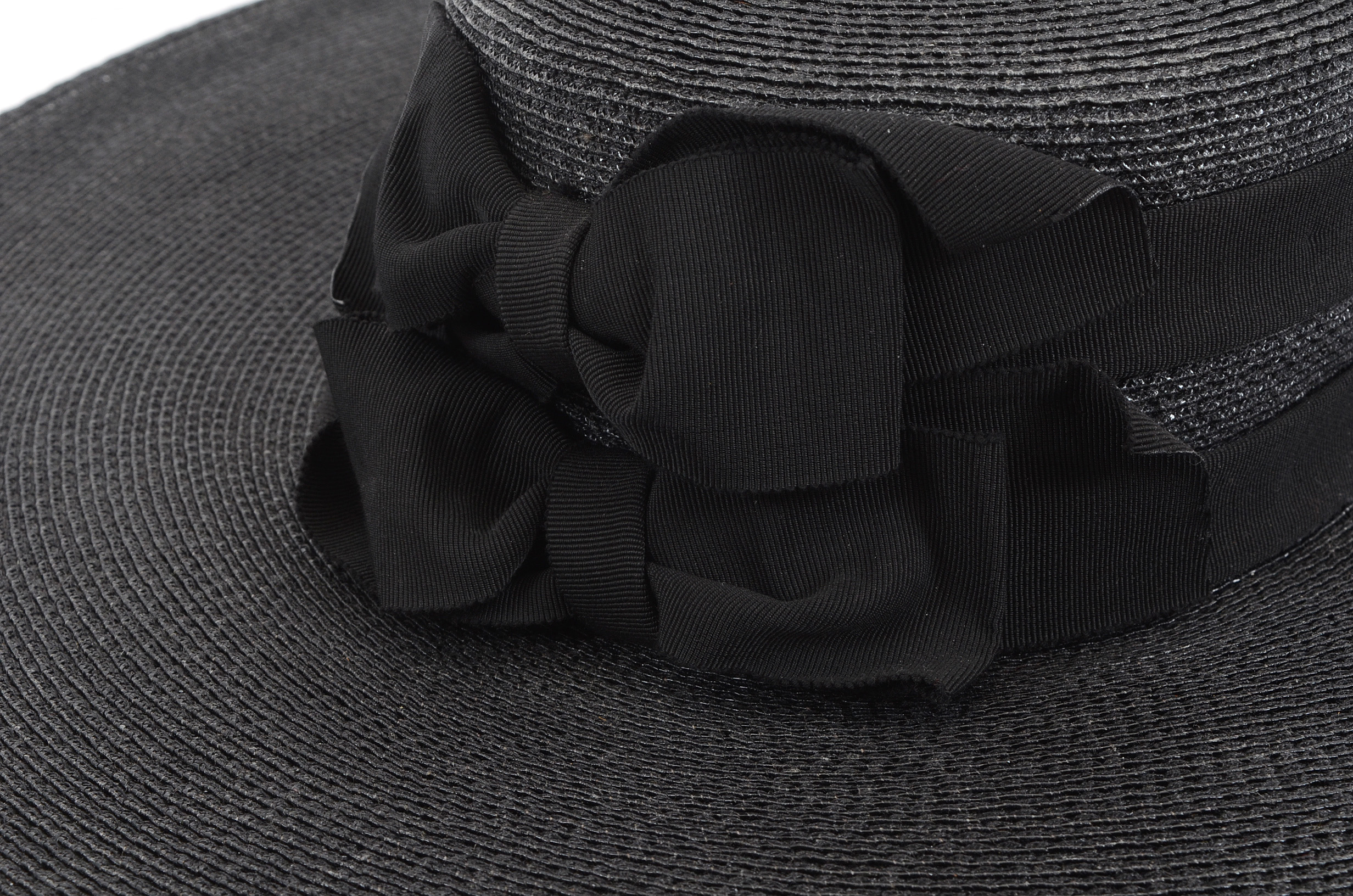 Tracey Tooker of New York Black Cellophane Kentucky Derby Hat