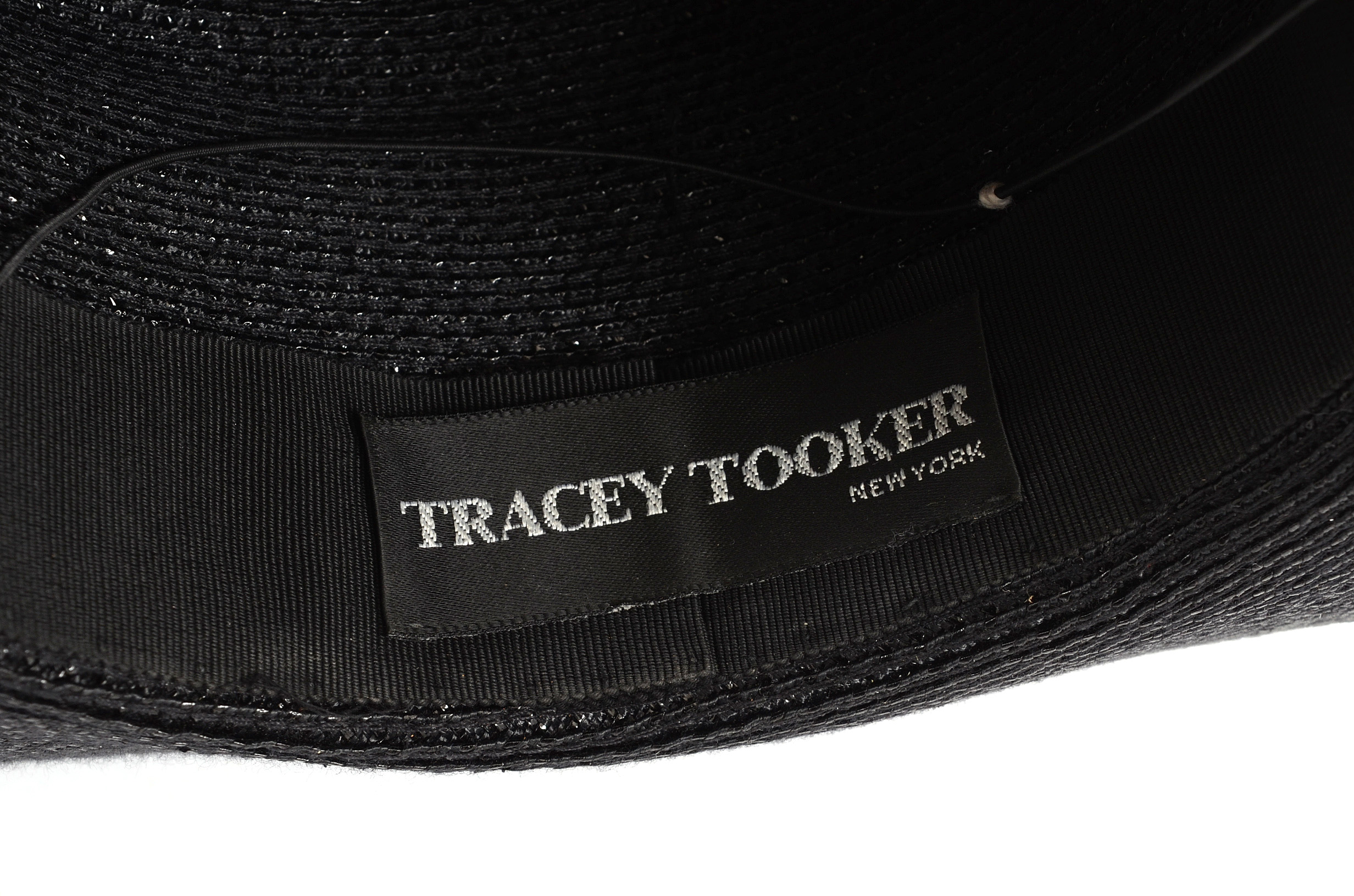 Tracey Tooker of New York Black Cellophane Kentucky Derby Hat
