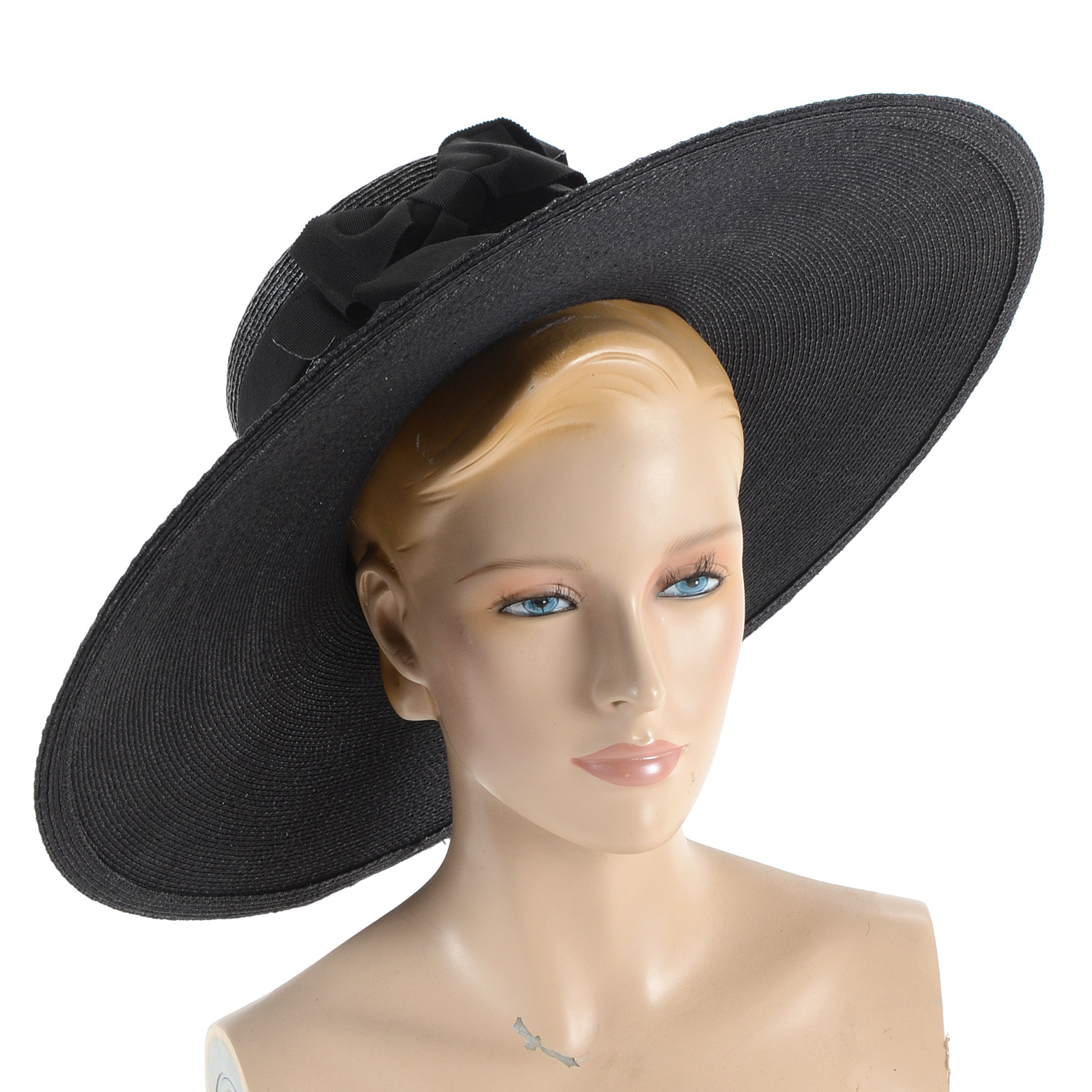 Tracey Tooker of New York Black Cellophane Kentucky Derby Hat