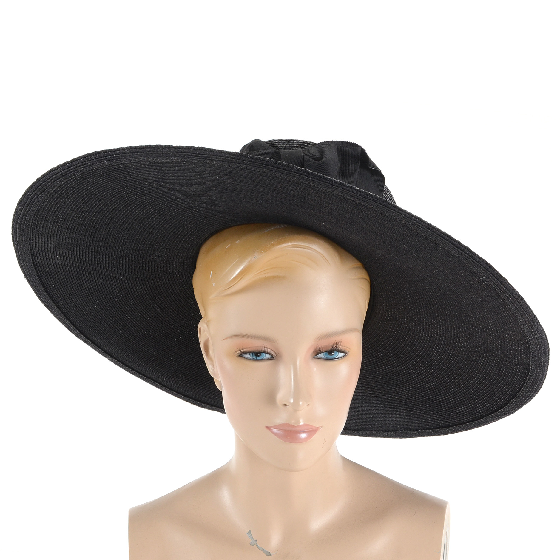Tracey Tooker of New York Black Cellophane Kentucky Derby Hat