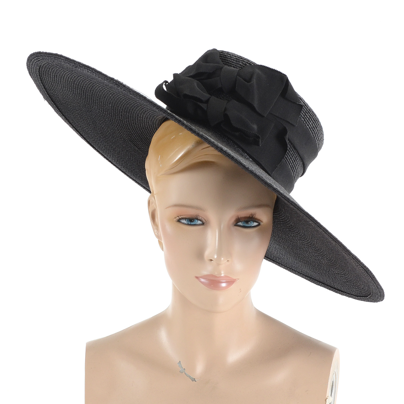 Tracey Tooker of New York Black Cellophane Kentucky Derby Hat