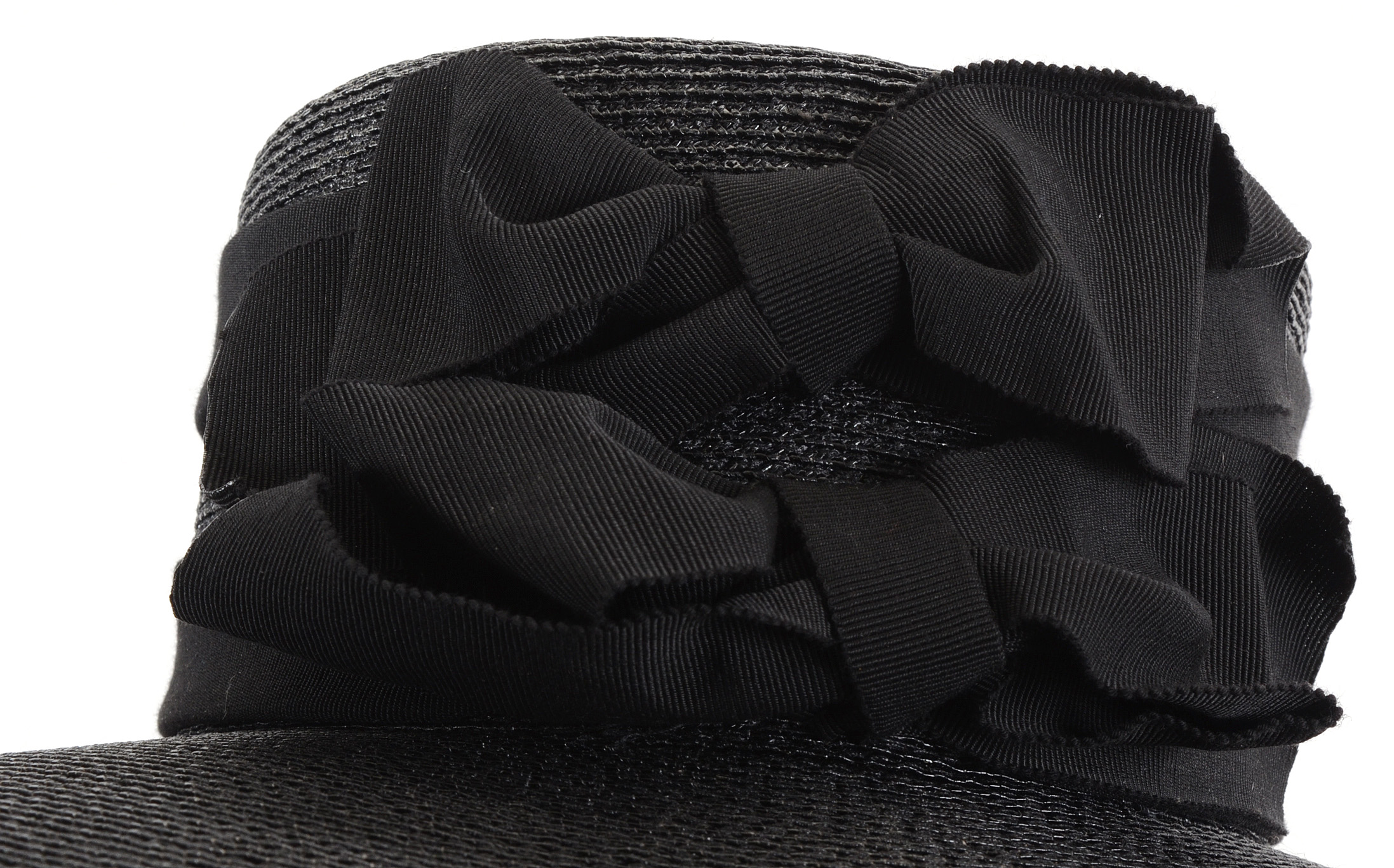 Tracey Tooker of New York Black Cellophane Kentucky Derby Hat