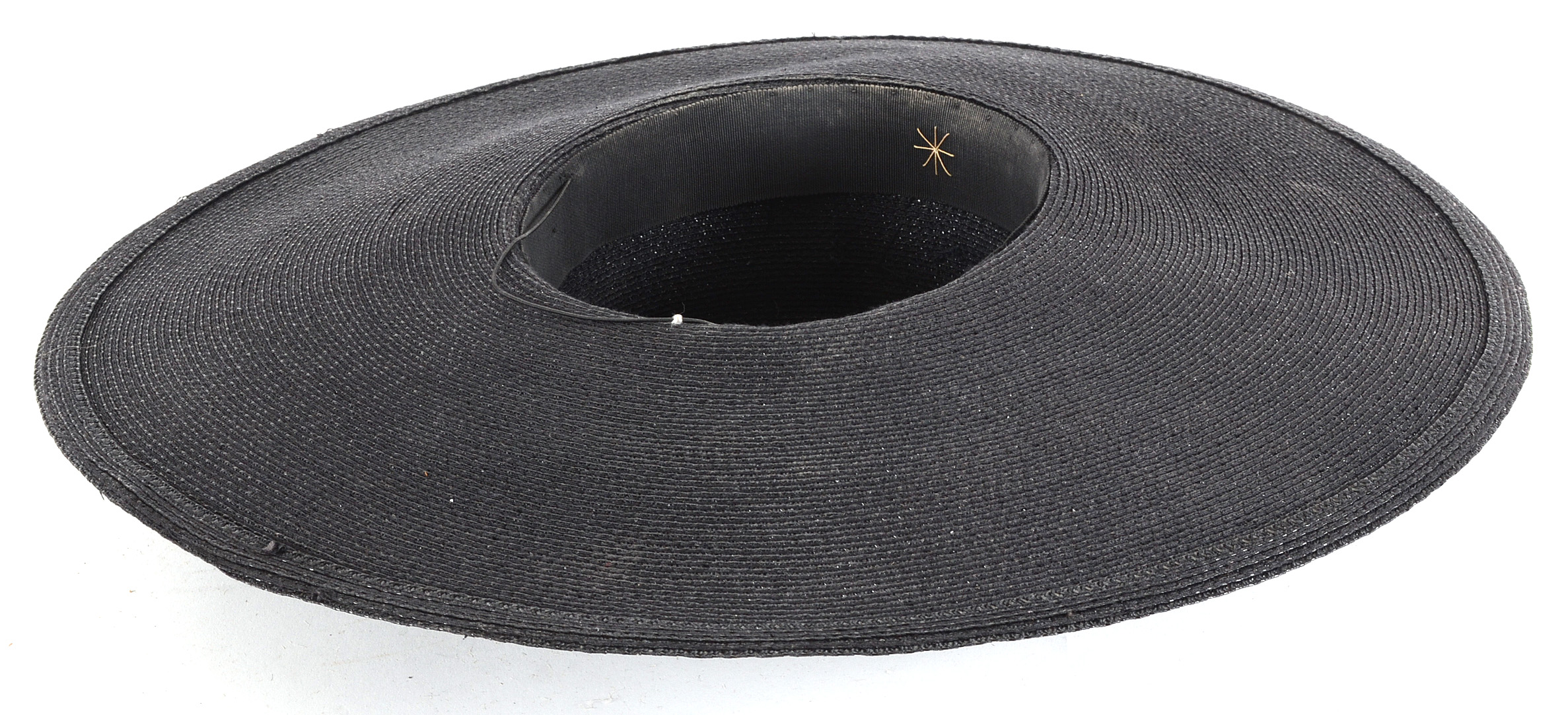 Tracey Tooker of New York Black Cellophane Kentucky Derby Hat