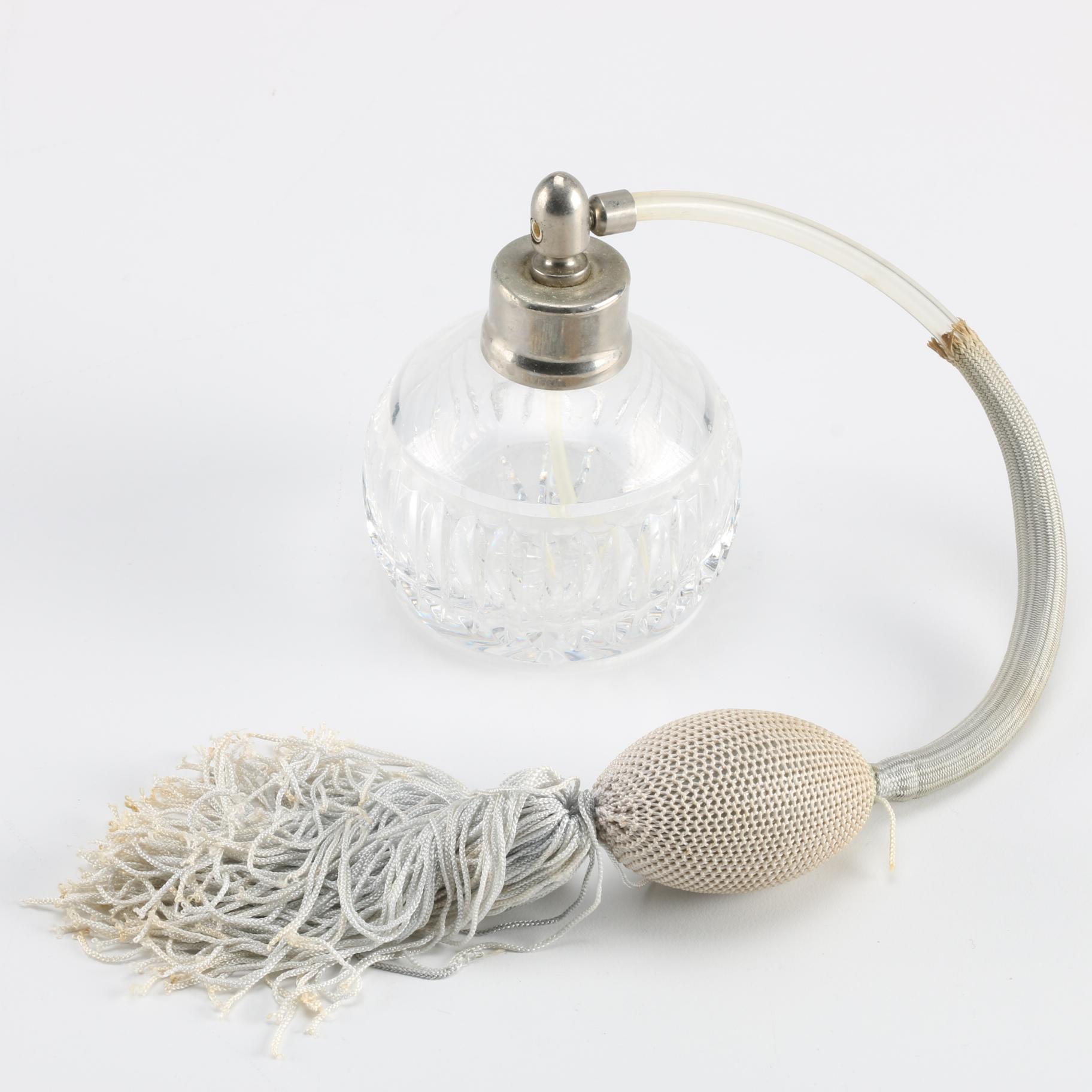 Wedgewood and Waterford Perfume Bottles with Crystal Tray