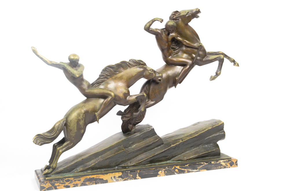 Armand Lemo Bronze Sculpture "Chasseurs à Cheval"