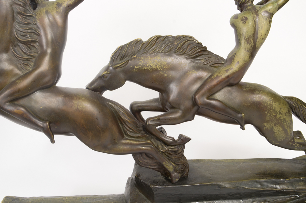 Armand Lemo Bronze Sculpture "Chasseurs à Cheval"