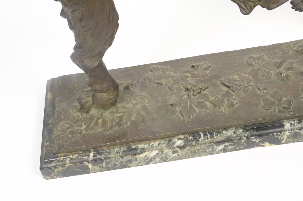 Maurice Guiraud-Rivière Bronze Sculpture "Dancing Nymph & Satyr"