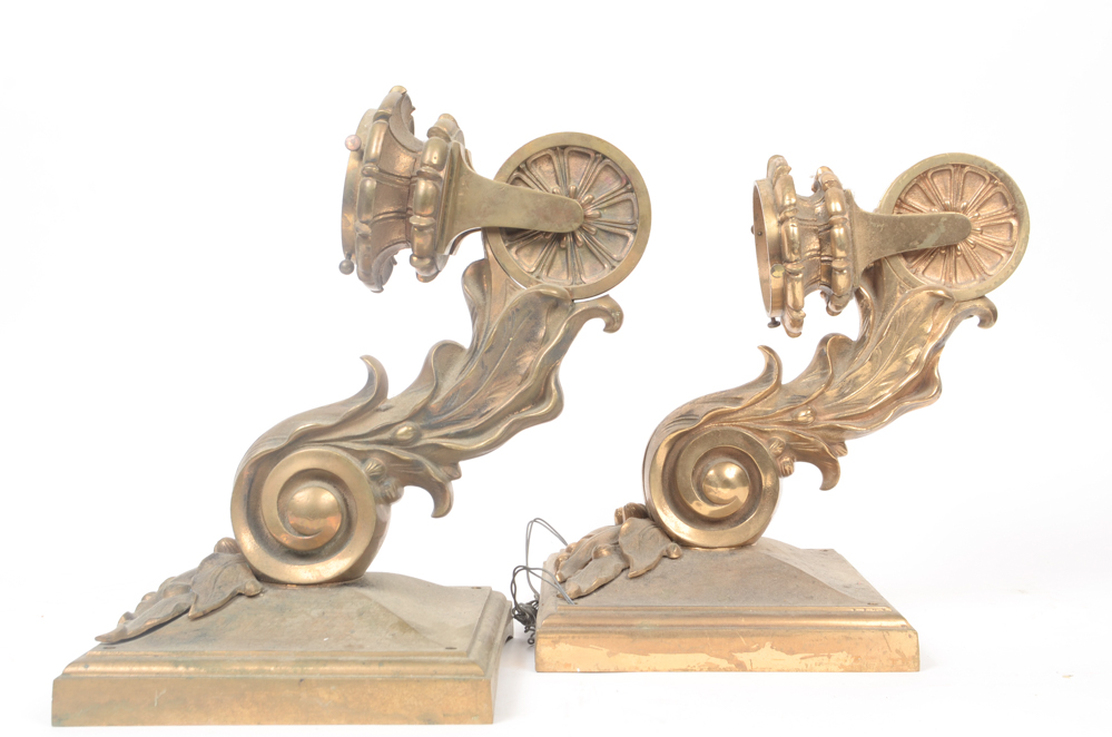 Pair of Neoclassical Bronze Tone Sconces