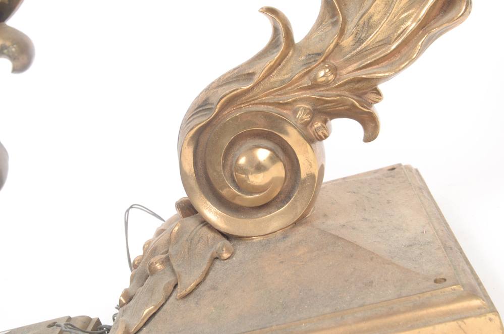 Pair of Neoclassical Bronze Tone Sconces