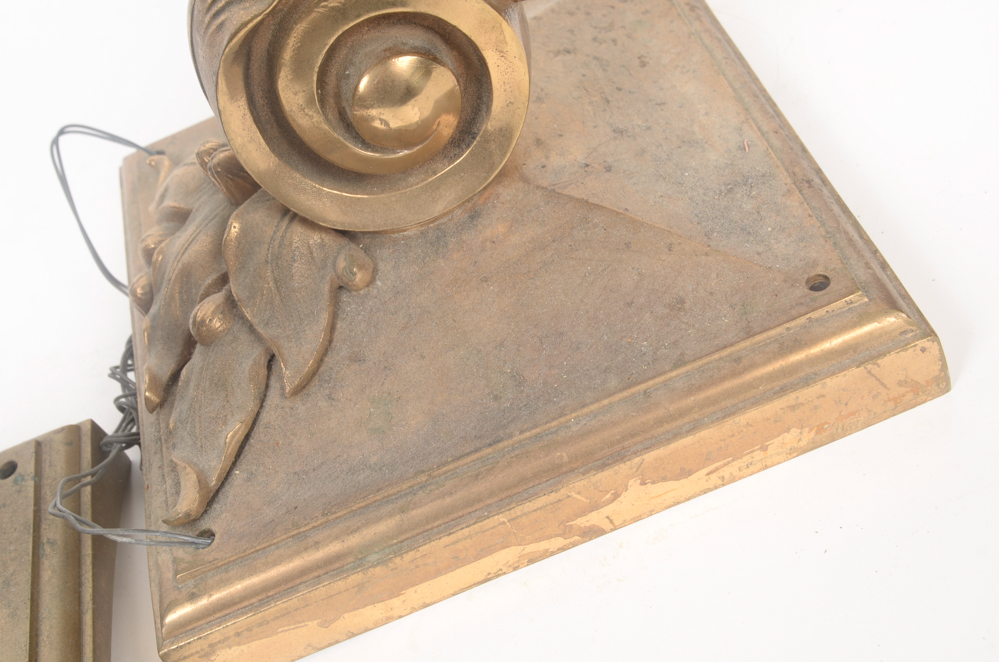 Pair of Neoclassical Bronze Tone Sconces