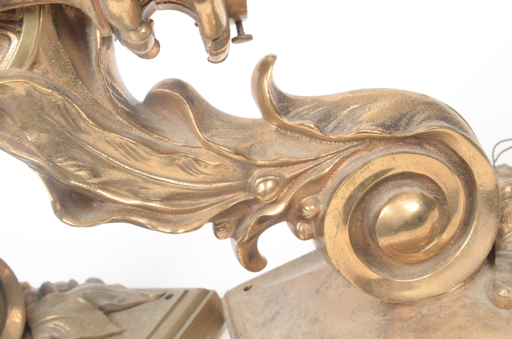Pair of Neoclassical Bronze Tone Sconces