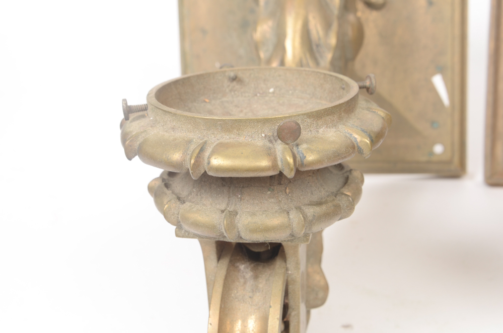 Pair of Neoclassical Bronze Tone Sconces