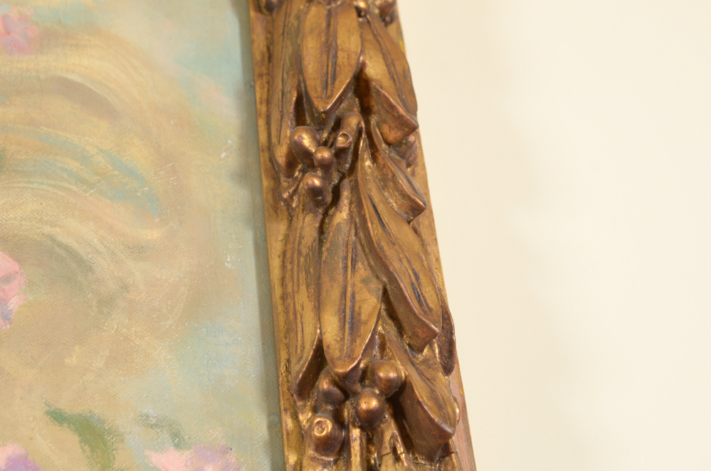 James Carroll Beckwith Oil Painting of Female Nude in Clouds