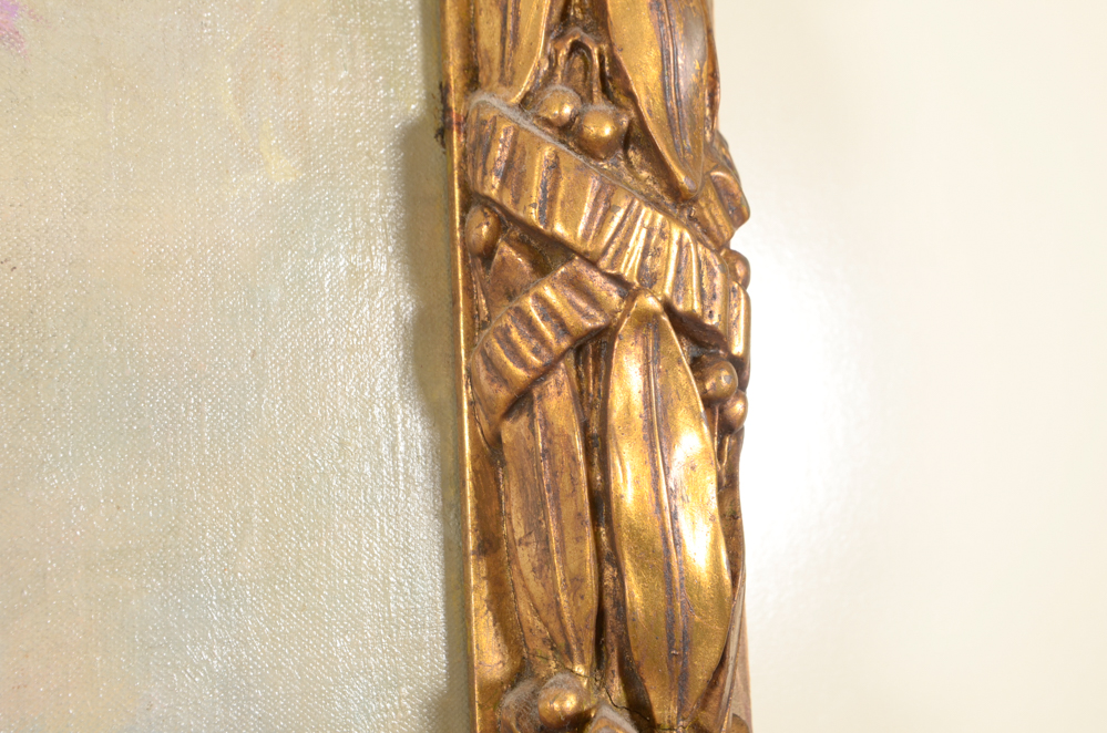 James Carroll Beckwith Oil Painting of Female Nude in Clouds