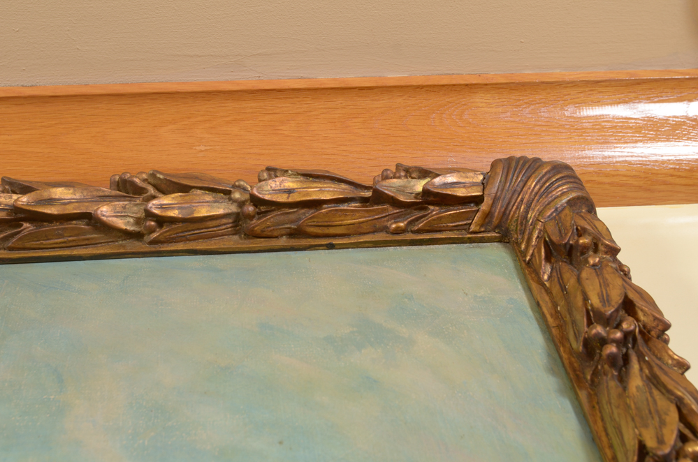 James Carroll Beckwith Oil Painting of Female Nude in Clouds