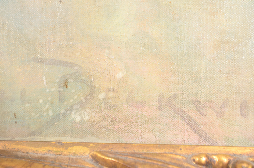 James Carroll Beckwith Oil Painting of Female Nude in Clouds