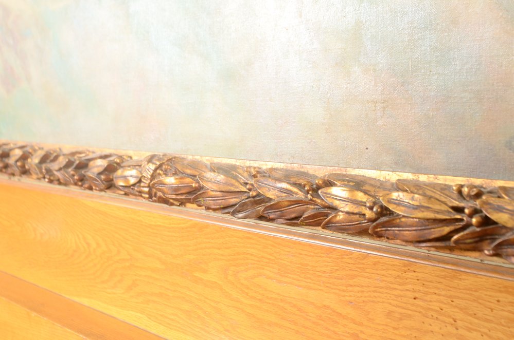 James Carroll Beckwith Oil Painting of Female Nude in Clouds