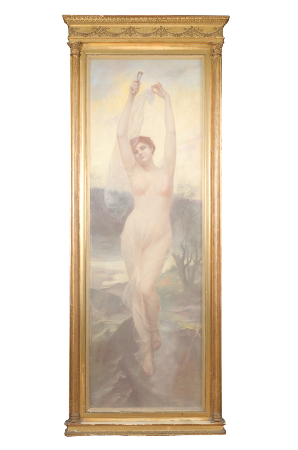 After Alfred Seifert Art Nouveau Oil Pastel