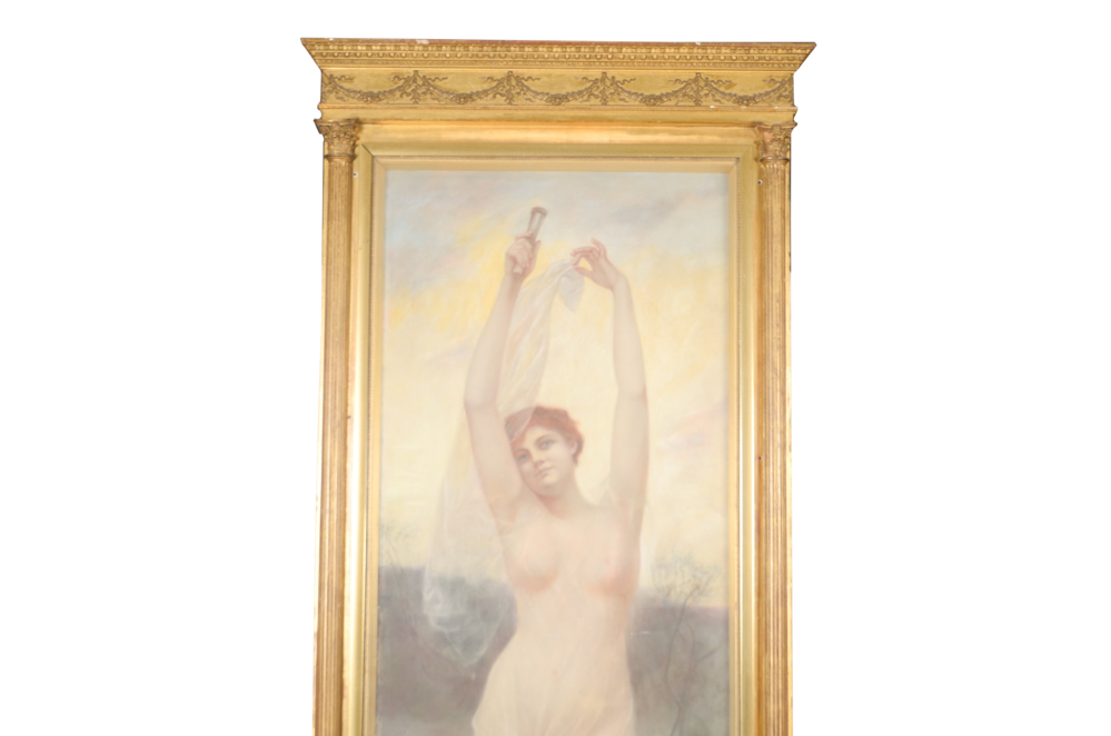 After Alfred Seifert Art Nouveau Oil Pastel