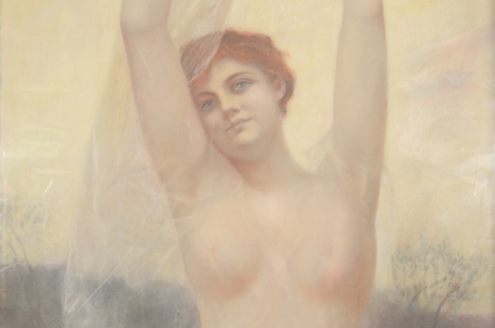 After Alfred Seifert Art Nouveau Oil Pastel