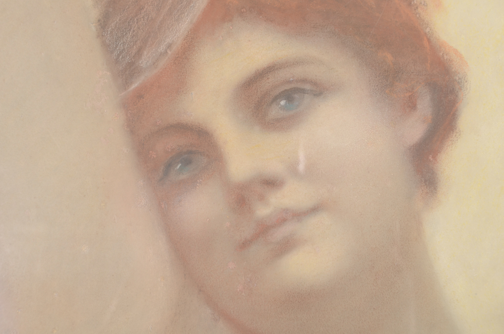 After Alfred Seifert Art Nouveau Oil Pastel