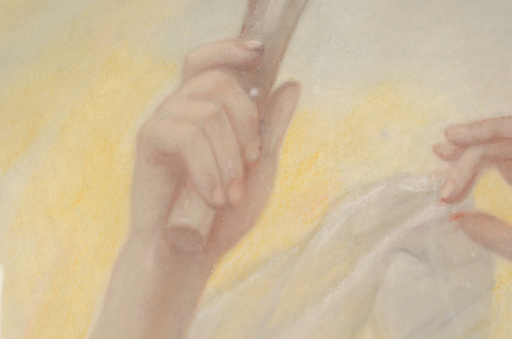 After Alfred Seifert Art Nouveau Oil Pastel