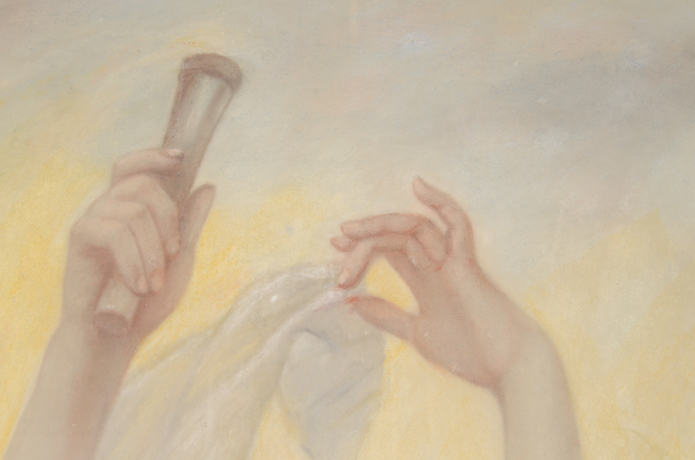 After Alfred Seifert Art Nouveau Oil Pastel