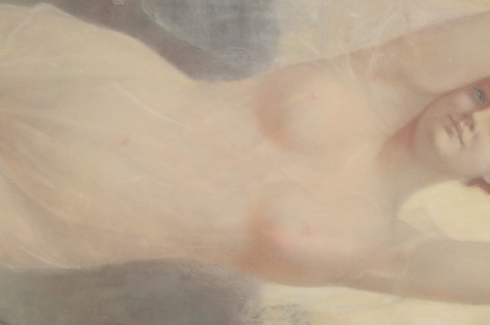 After Alfred Seifert Art Nouveau Oil Pastel