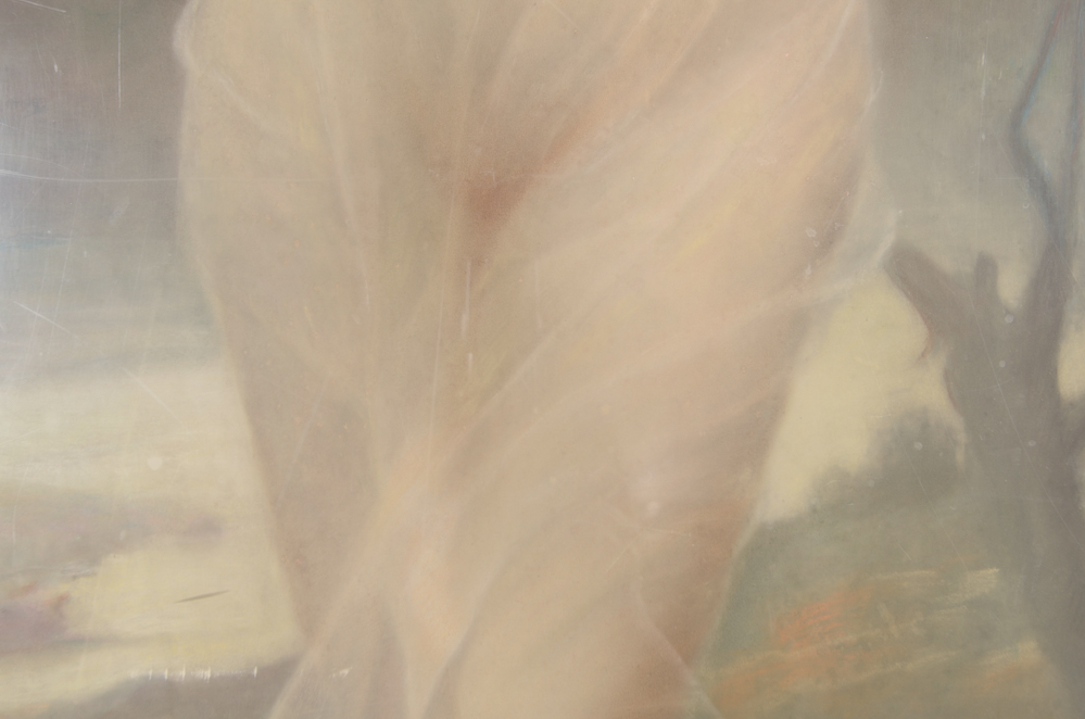 After Alfred Seifert Art Nouveau Oil Pastel