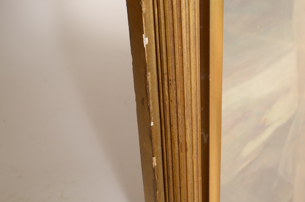 After Alfred Seifert Art Nouveau Oil Pastel