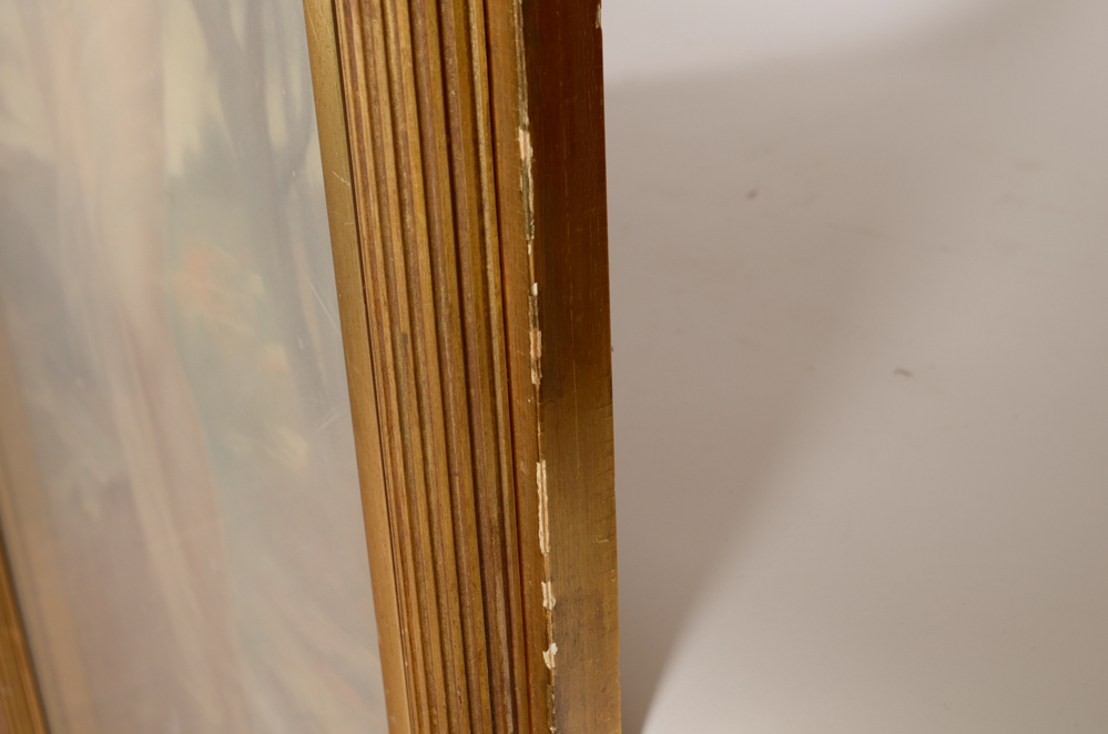 After Alfred Seifert Art Nouveau Oil Pastel