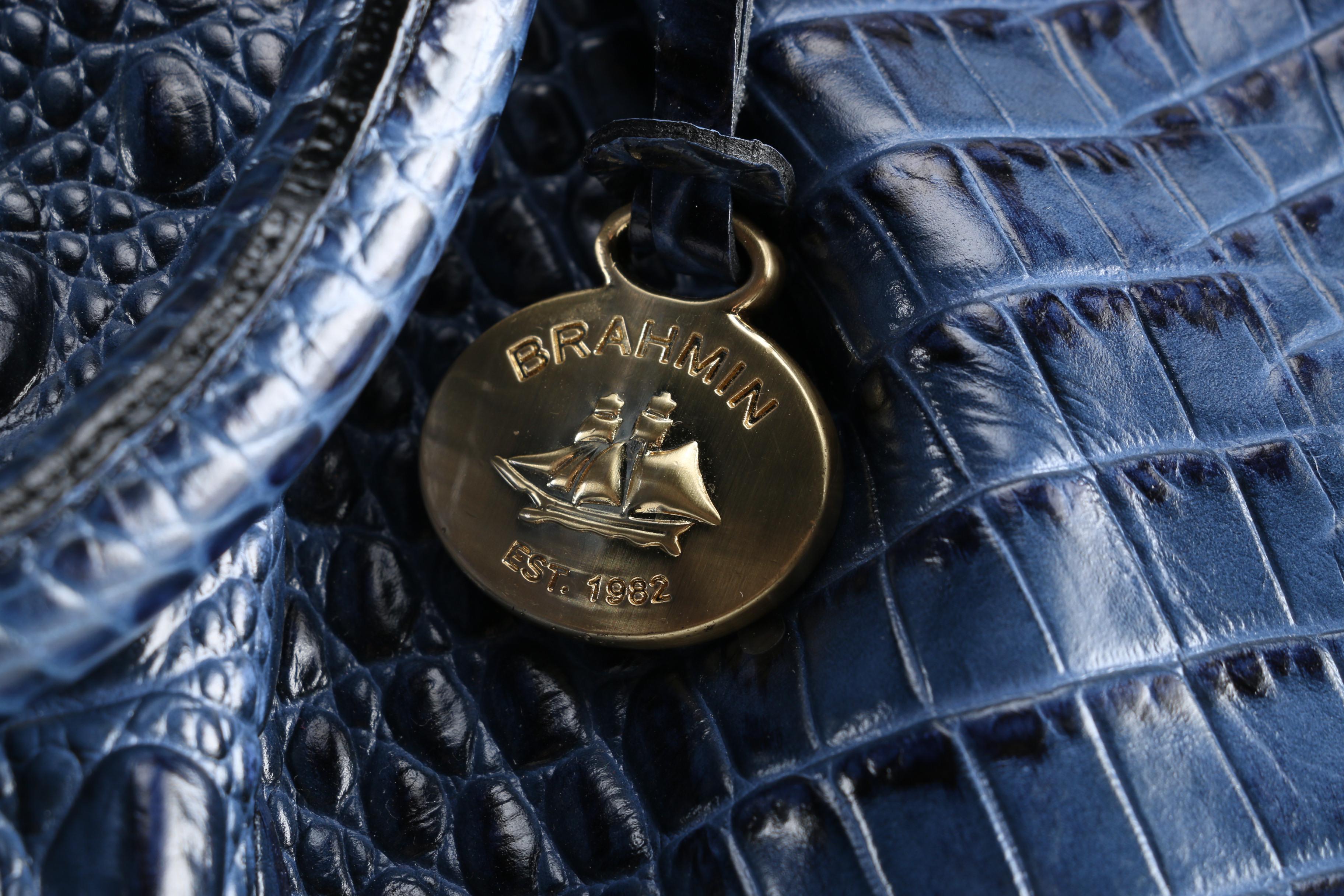 Brahmin "Louise Rose" Embossed Crocodile Leather Satchel Bag