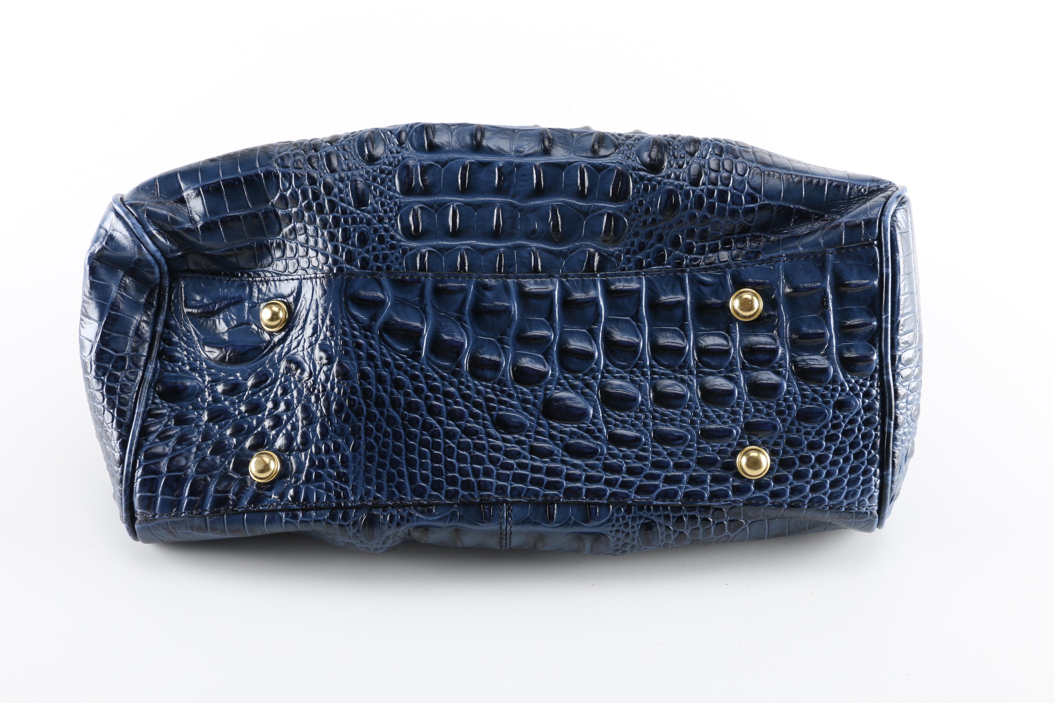 Brahmin "Louise Rose" Embossed Crocodile Leather Satchel Bag