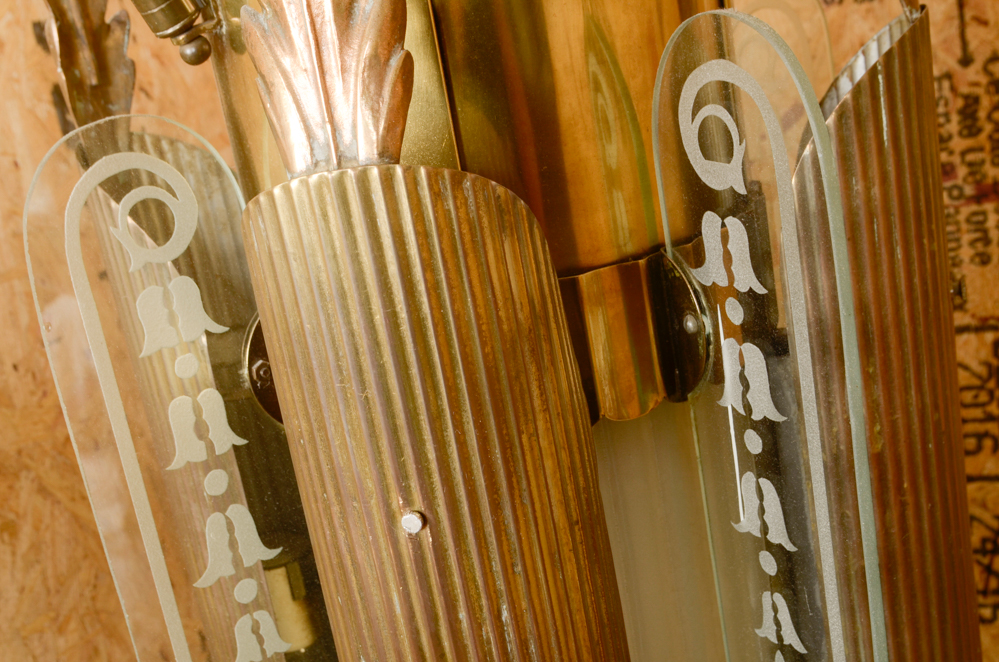 Large Art Deco Chandelier with Transportation Crate