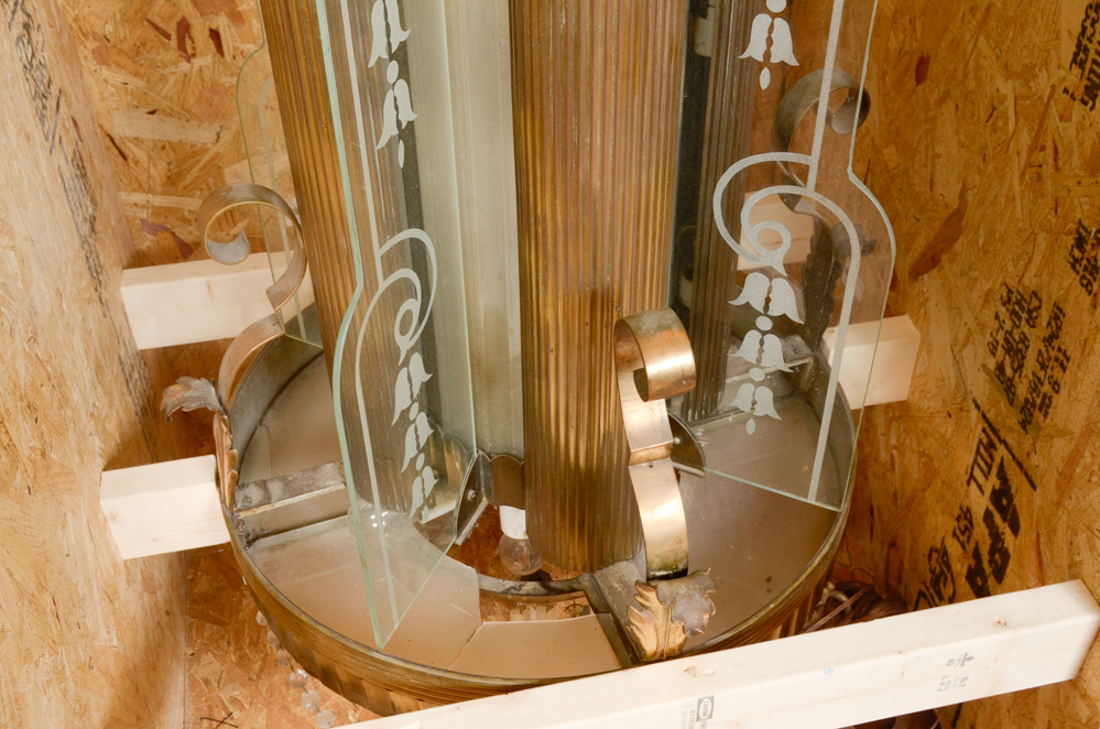 Large Art Deco Chandelier with Transportation Crate